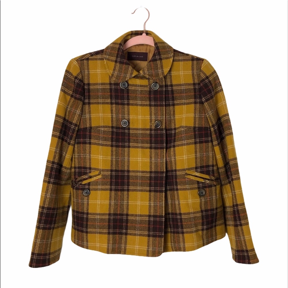 Olive des Olive mustard plaid jacket